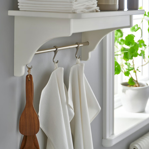 RÖDSPÄTTA Tea towel, white, 45x60 cm