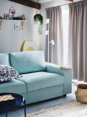 VIMLE 2-seat sofa, with wide armrests/Saxemara light blue