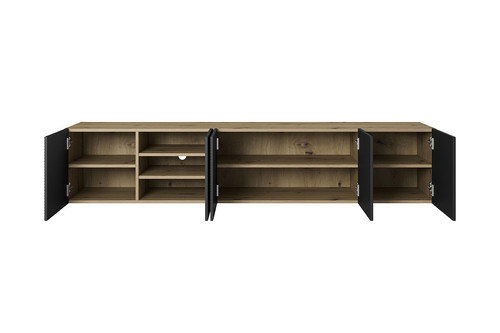 Wall-Mounted TV Cabinet Asha 200 cm, artisan/matt black