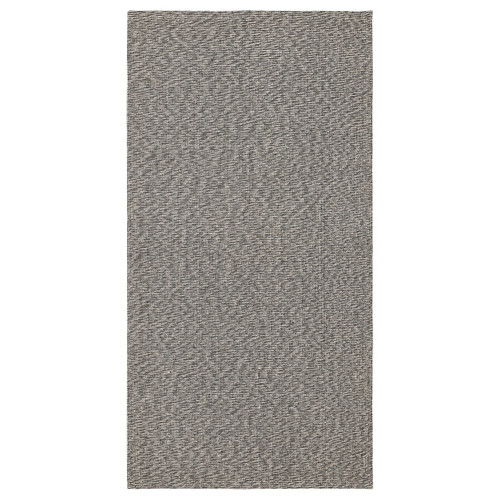 TIPHEDE Rug, flatwoven, black/natural, 80x150 cm
