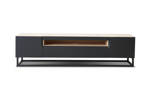 TV Cabinet Loftia 200 cm, metal legs, artisan/matt black