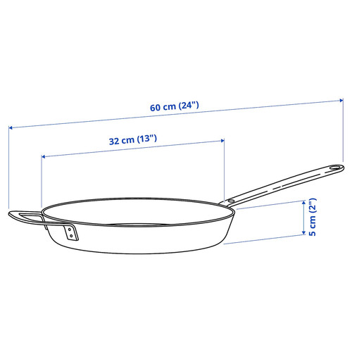 HEMKOMST Frying pan, stainless steel/non-stick coating, 32 cm