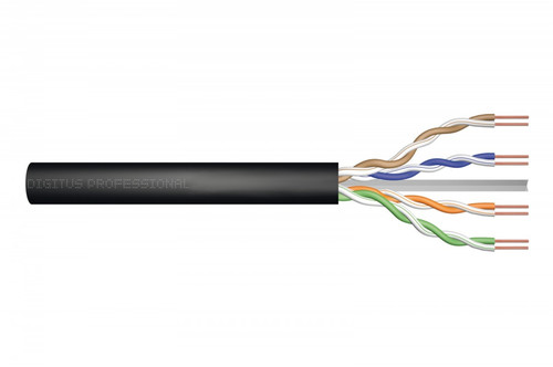 Digitus Installation Cable U/UTP cat. 5e, PE wire, outdoor, 305m, black