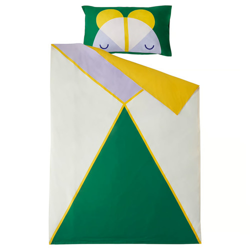 GREJSIMOJS Duvet cover and pillowcase, multicolour, 150x200/50x60 cm