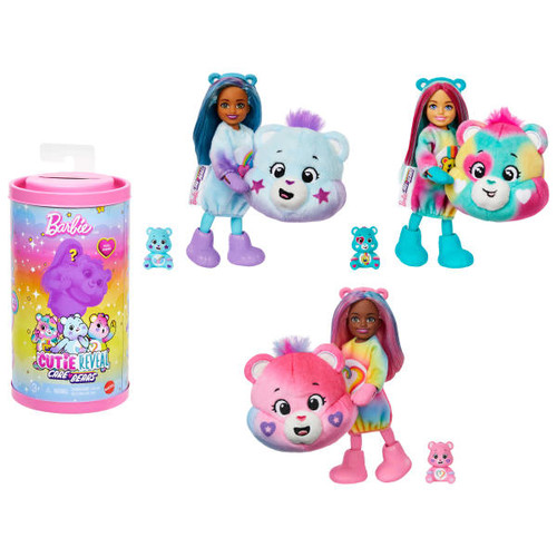 Barbie Chelsea Cutie Reveal Care Bears Dolls JGH75, 1pc, assorted models, 3+