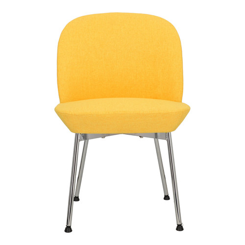 Upholstered Chair Cloe, yellow/chrome