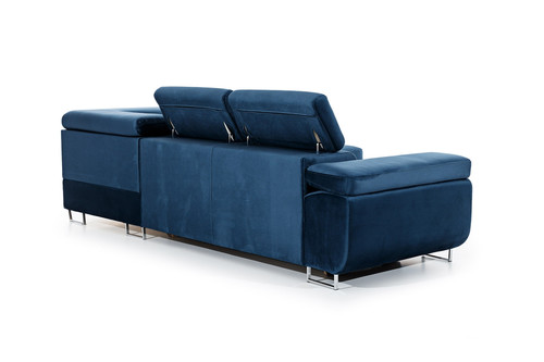 Corner Sofa-Bed Right Annabelle Monolith 77, dark blue