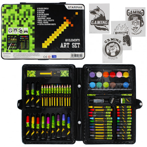 Kids Art Creative Set Case Pixel Game 68pcs 3+
