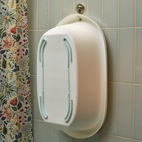 LÄTTSAM Baby bath, white/turquoise