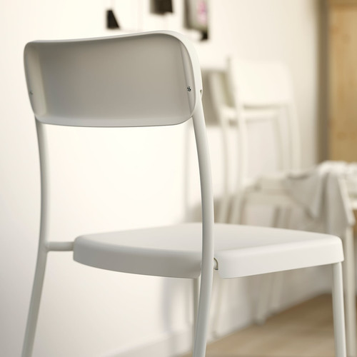 VIHALS / VIHALS Table and 4 chairs, white white/white, 125x74 cm