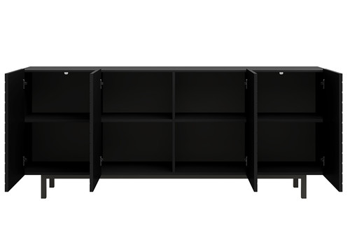 Four-Door Cabinet Scalia II 190, matt black, black legs