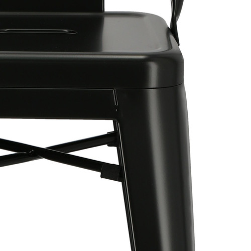 Bar Stool Paris Back Short 66cm, black