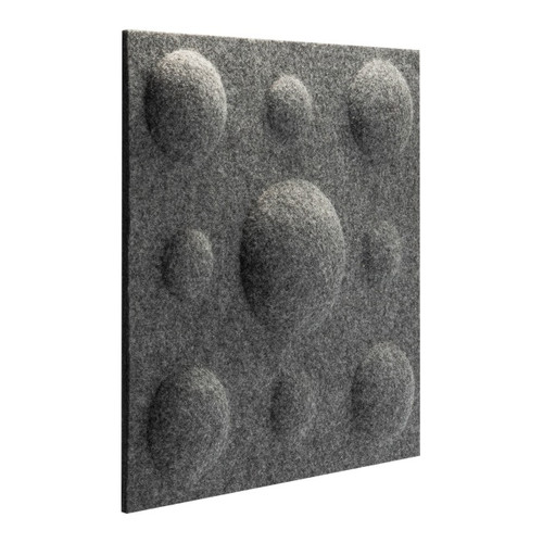 Decorative Wall Panel 30 x 30 cm, felt, bubbles, melange grey