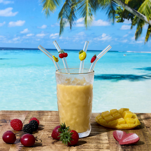 Reusable Glass Straw Set (4 Pieces)