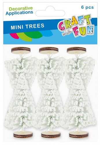 CRAFT WITH FUN Decorative Christmas Tree Figurines, 7 cm, Set of 6