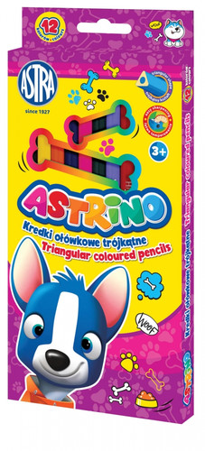 AstraTriangular Coloured Pencils Astrino 12 Colours 3+