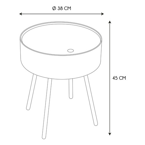 Side Table Bedside Table Eugenie, burgundy