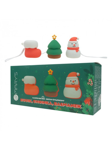 MARY'S LED Holiday Night Light Set (Boot, Tree, Snowman) with RGB, White