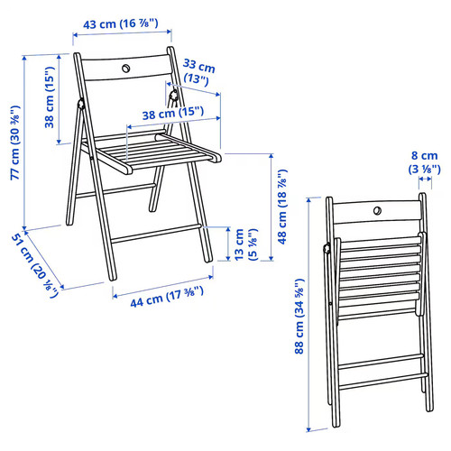 FRÖSVI Folding chair, brown