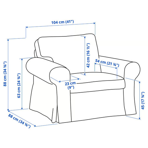 EKTORP Armchair, Kilanda dark blue