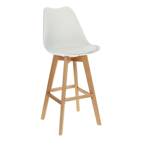 Bar Stool Norden Wood, high, PP, white