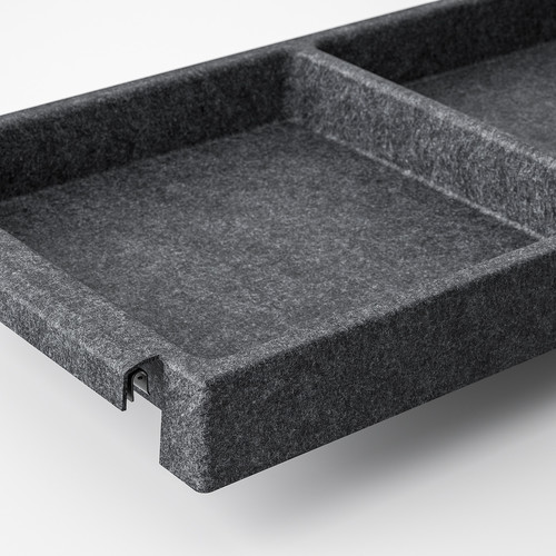 IVAR Shelf, dark grey/felt, 83x30 cm