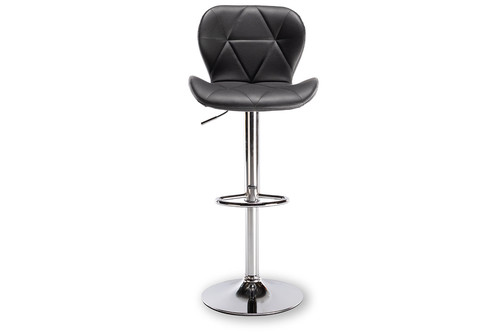 Bar Stool, faux leather, black/chrome