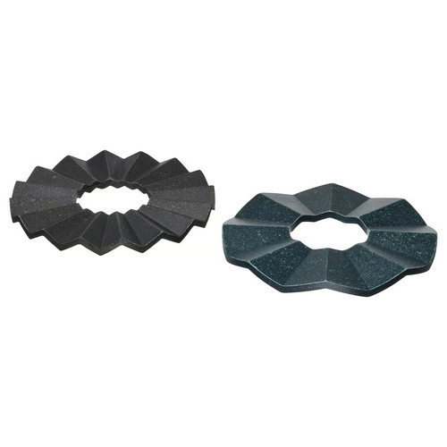 ELDSTJÄRT Pot stand, set of 2, round/black black-blue, 19 cm
