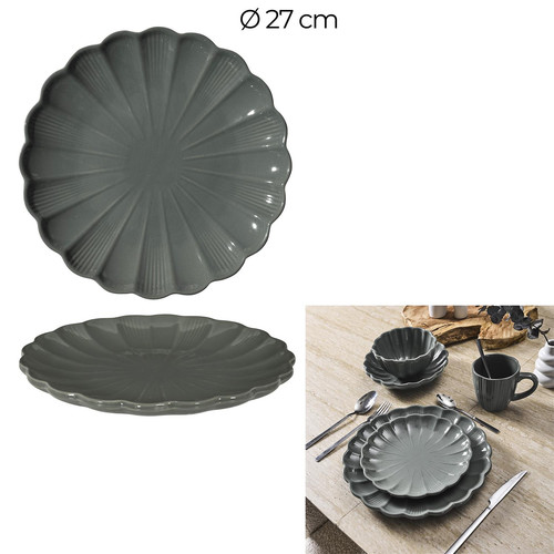 Ceramic Dinner Plate 27cm, grey