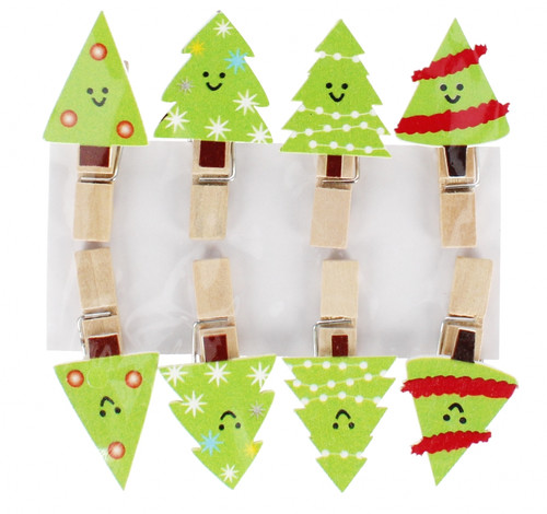 Craft Christmas Decoration Set Clip Christmas Tree 8pcs