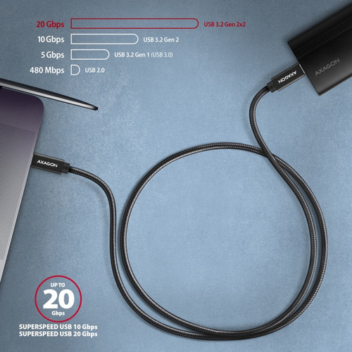 AXAGON USB Cable BUCM32-CM20AB USB-C - USB-A 3.2