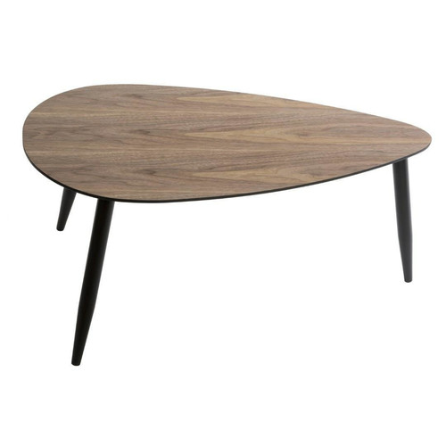 Nest of Coffee Tables, Set of 2, Walnut & Black