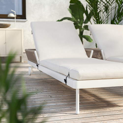 FRÖSÖN Sun lounger cushion cover, outdoor beige, 190x60 cm