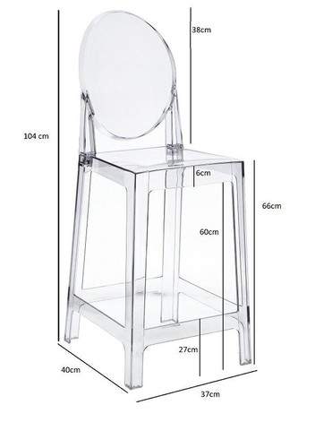 Bar Stool Viki 66cm, transparent