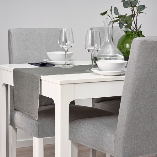 SVARTSENAP Table-runner, grey, 35x130 cm