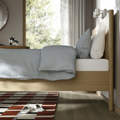TONSTAD Bed frame, oak veneer, 140x200 cm