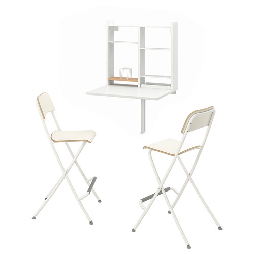 NORBERG / FRANKLIN Table and 2 chairs, white/white