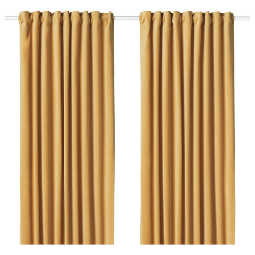 SANELA Curtains, 1 pair, golden brown, 140x300 cm