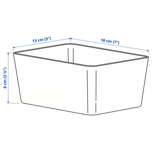 KUGGIS Box, white, 13x18x8 cm