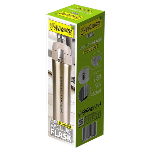 Feel Maestro 450ml Stainless Steel Thermal Mug with Lock MR-1641-45-GOLD