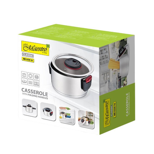 Feel Maestro 1.6L Stainless Steel Pot with Folding Handles 16cm