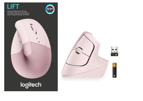 Logitech Optical Wireless Mouse Lift Rose Right Handed 910-006478