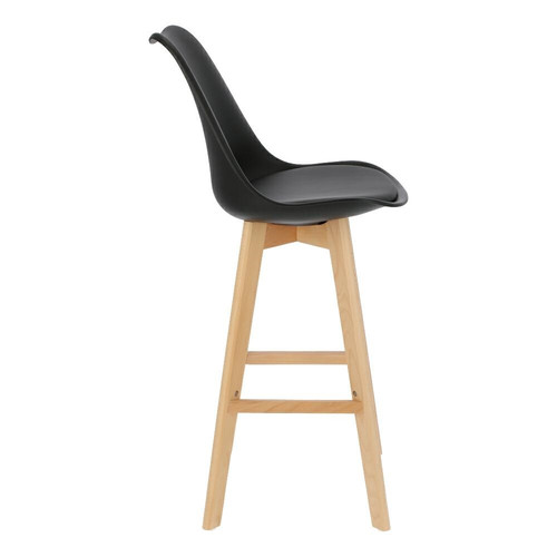 Bar Stool Norden Wood, high, PP, black