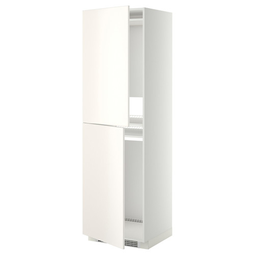 METOD High cabinet for fridge/freezer, white, Veddinge white, 60x60x200 cm