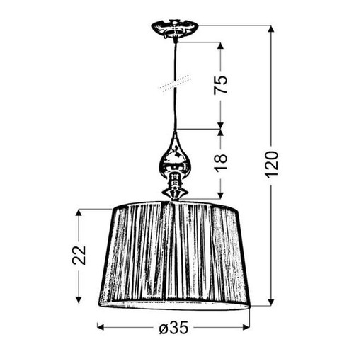 Pendant Lamp Gillenia 1 x 60W E27, black