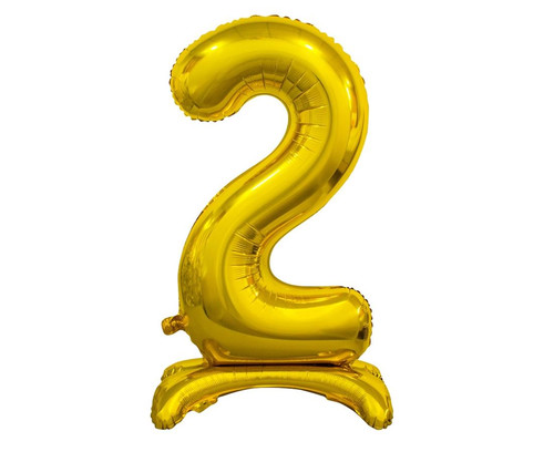 Foil Balloon Number 2 Standing, gold, 74cm