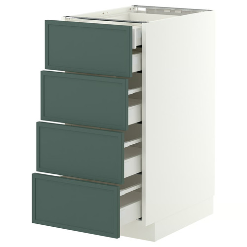 METOD/MAXIMERA Base cb 4 frnts/2 low/3 md drwrs, white/Aspudden dark grey-green, 40x60 cm