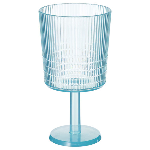 KALLSINNIG Wine glass, plastic/blue, 32 cl
