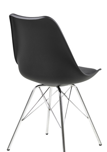 Chair Eris, 1pc, PP/faux leather, black/chrome