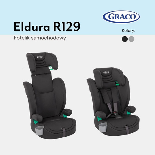 Graco Eldura i-Size Car Seat, Midnight, 76−150 cm/15m-12y